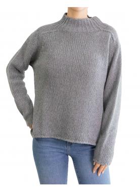 Maglione tinta unita collo alto 